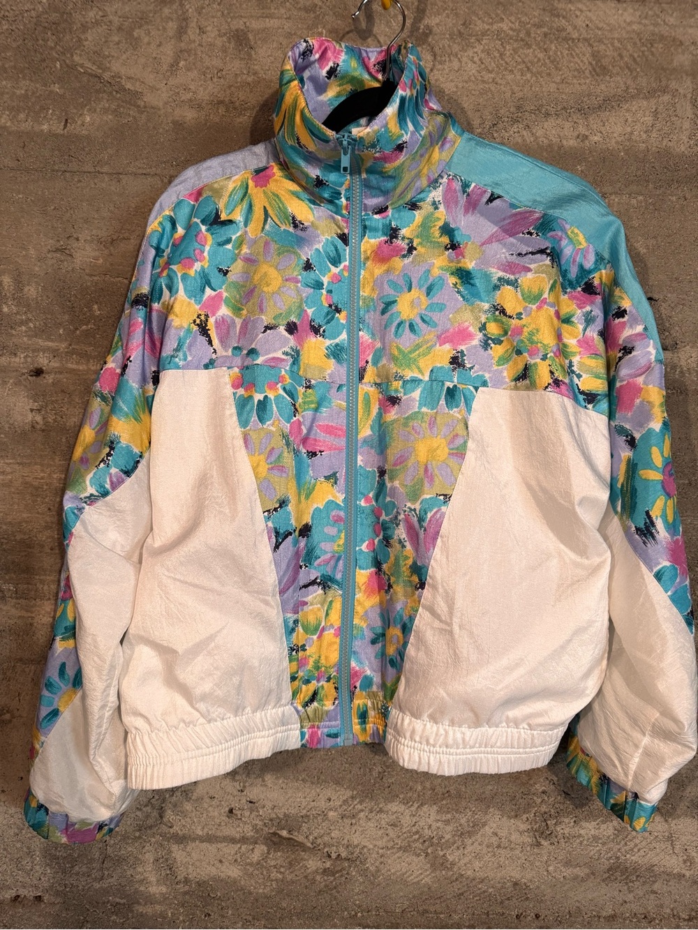 Floral Aqua & White Lightweight Women's Bomber Jacket